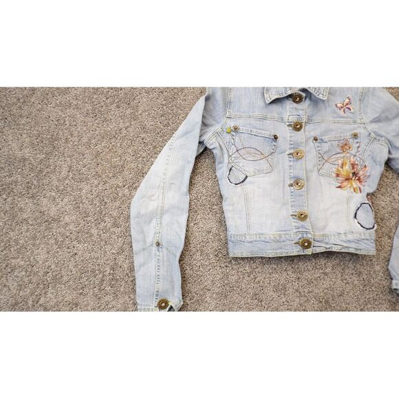 Vintage Y2K 00s Zana Di Denim Jacket Embroidered 90s Short Jean Jacket Sz Small - Picture 4 of 16